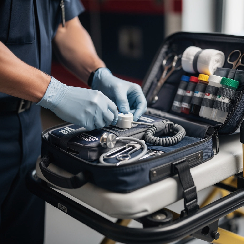 Federal Fire Department San Diego Station 16 EMS team providing advanced life support and medical aid at 32nd Street Naval Base