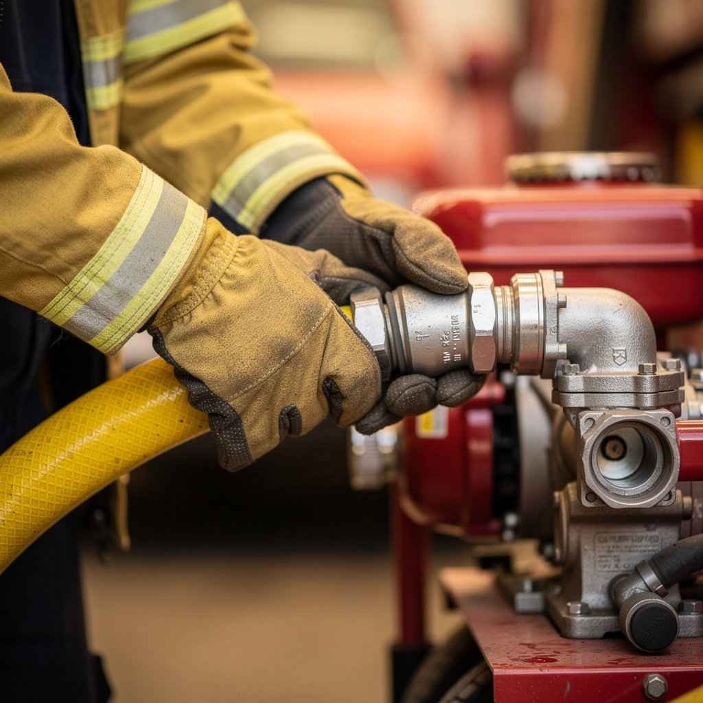 Federal Fire Department San Diego Station 16 Brush 16 unit and crew responding to a vegetation fire for naval base protection